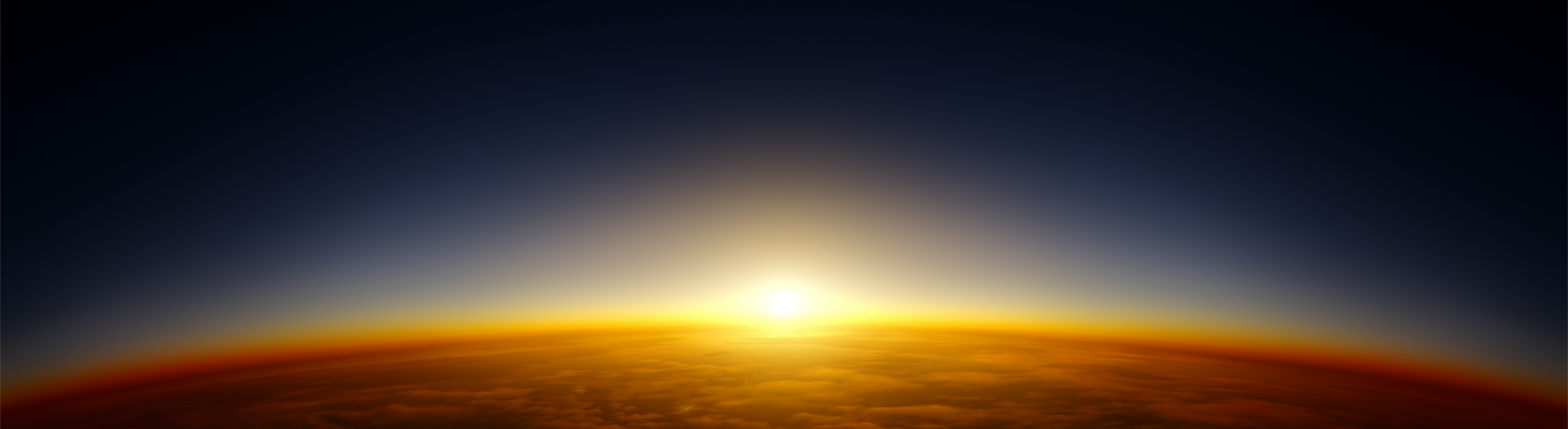 image of sun rising over a planet